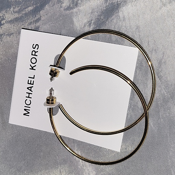 Michael Kors Golden Toned Hoops - Picture 1 of 2